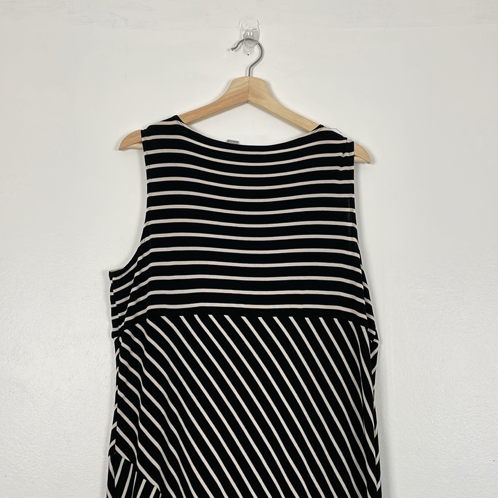 Travelers By Chico's Womens L Maxi Dress Sleeveless Slinky Stretch Striped Dress - Picture 9 of 11